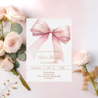 Pink bow elegant Quinceanera rose gold