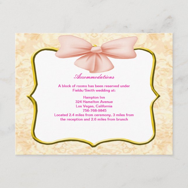 Pink Bow Enclosure Card (Front)