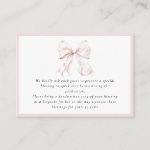Pink Bow Enclosure Card