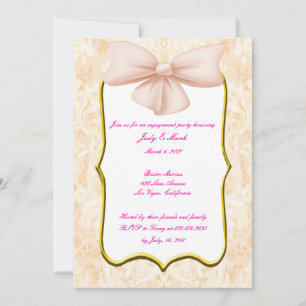 Pink Bow Engagement Party Invitation