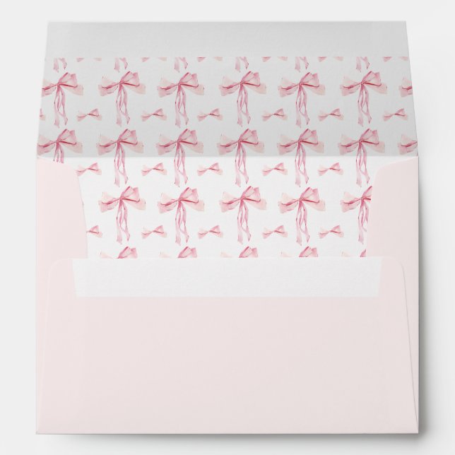 Pink Bow Envelope Return Address Girl Coquette (Back (Bottom))