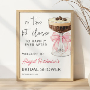 Pink Bow Espresso Martini Bridal Shower -  16x20  Poster