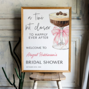 Pink Bow Espresso Martini Bridal Shower -  18x24 Poster