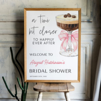 Pink Bow Espresso Martini Bridal Shower - 18x24 Poster