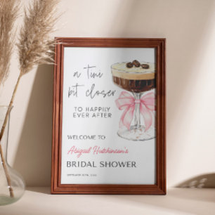 Pink Bow Espresso Martini Bridal Shower - 24x36 Poster