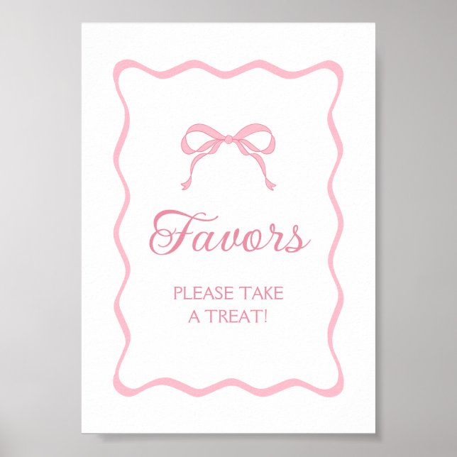 Pink Bow Favour Poster (Front)