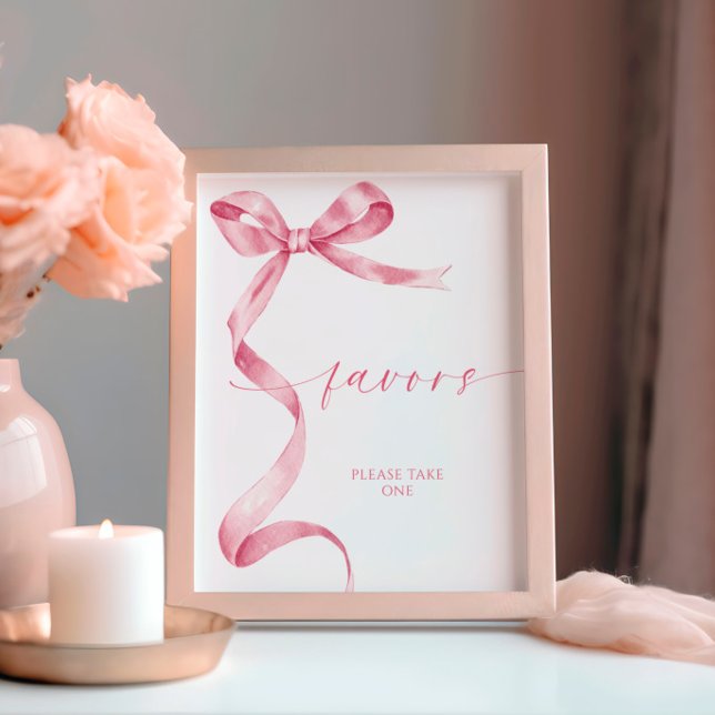 Pink Bow Favour Sign (Creator Uploaded)
