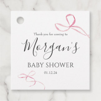 Pink bow Favour Tags, bow theme tags