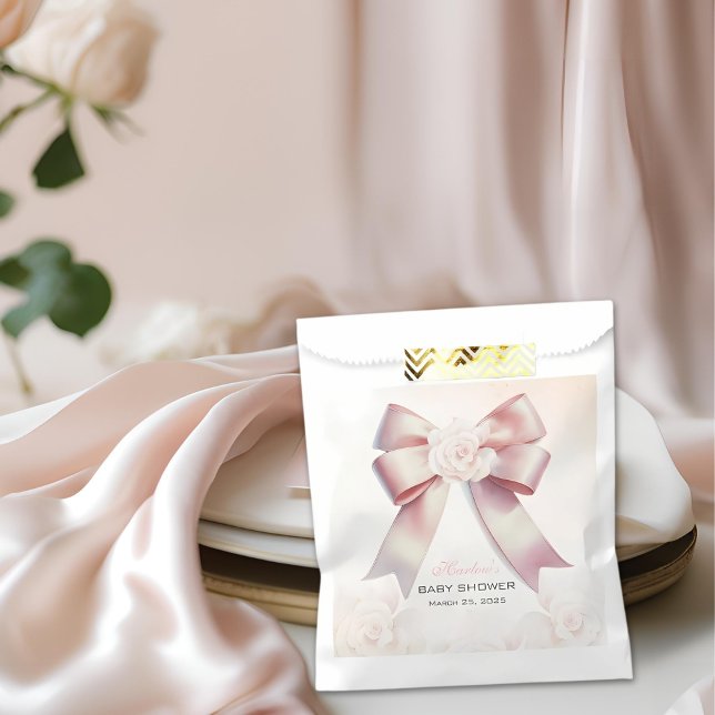 Pink Bow floral Baby Shower  Favour Bags (Creator Uploaded)