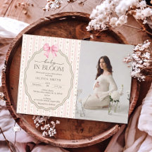 Pink Bow Floral Baby Shower Photo