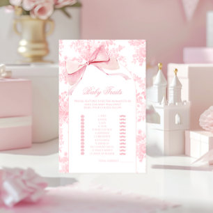 Pink Bow Floral Boho Baby Traits Shower Games