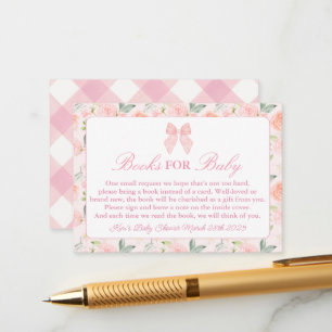 Pink Bow Floral Coquette Baby Shower Enclosure Card