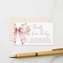 Pink Bow Floral Girl Baby Shower Books For Baby