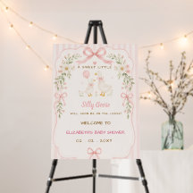 Pink Bow Floral Silly Goose Girl Baby Shower