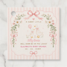 Pink Bow Floral Silly Goose Girl Baby Shower