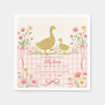Pink Bow Floral Silly Goose Girl Baby Shower