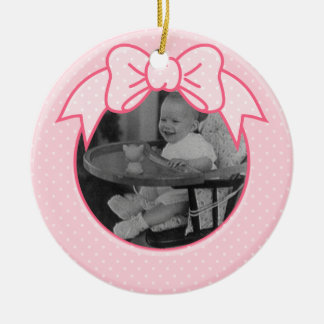 Pink Bow Frame Ceramic Tree Decoration