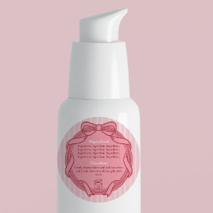 Pink Bow Frame Ingredients & Directions Label