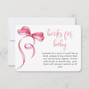 Pink Bow Gingham Books For Baby Enclosure Card