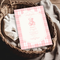 Pink Bow Gingham French Teddy Diapper Raffle