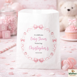 Pink Bow Girl Baby Shower – Cute & Fun Party Favour Bags