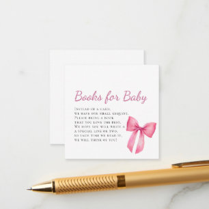 Pink Bow Girl Baby Shower Enclosure Card