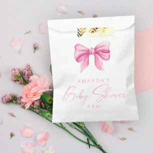 PINK BOW girl Baby shower Favour Bags