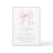 Pink Bow Girl Baby Shower Invitation