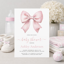 Pink Bow Girl Baby Shower