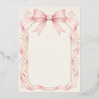 Pink Bow Girl Baby Shower Invitation | Editable