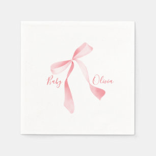 pink bow  Girl Baby Shower Napkin