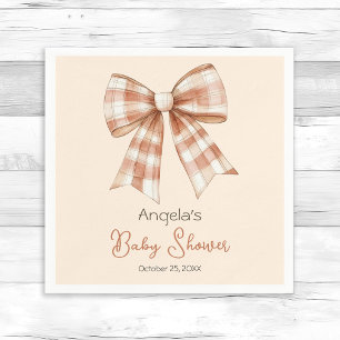 Pink Bow Girl Baby Shower Napkin