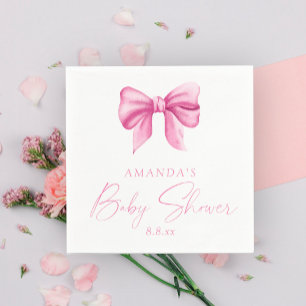 PINK BOW girl Baby shower Napkin
