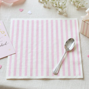 Pink Bow Girl Coquette Striped Baby Shower  Napkin
