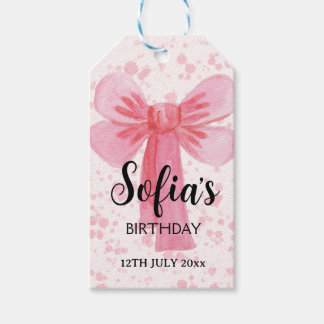 Pink Bow Girl Gift Tags
