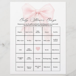 Pink Bow Girl Modern Baby Shower Games