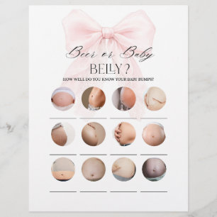 Pink Bow Girl Modern Baby Shower Games