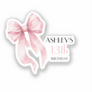 Pink Bow Girls Birthday