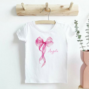 Pink Bow Girls Birthday Baby T-Shirt