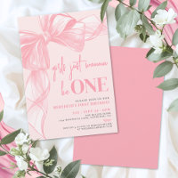 Pink Bow Girls Just Wanna Be ONE 1st Birthday