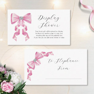 Pink Bow Glam Bridal Shower Display Shower Enclosure Card