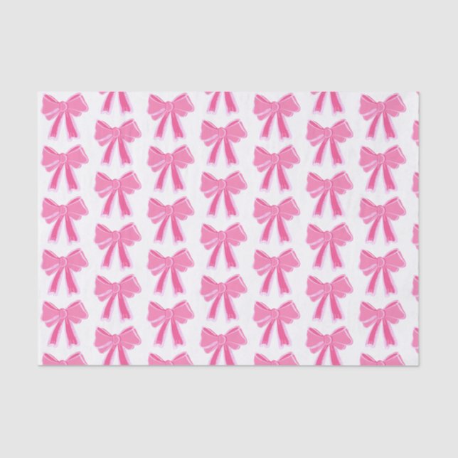 Pink Bow Glitter Wrapping Paper (Front)