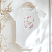 Pink bow Goose Crest Baby girl shower