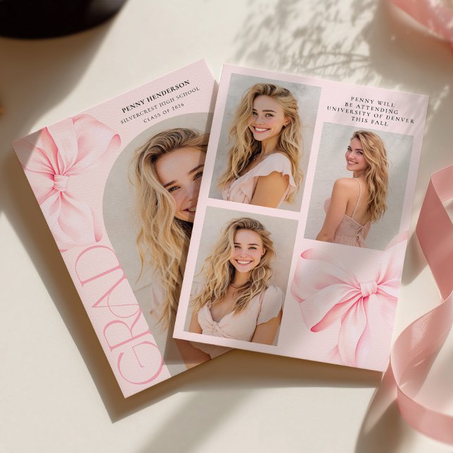 Pink Bow Graduation Announcement (Creator Uploaded)
