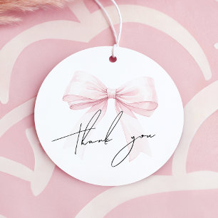 Pink Bow Graduation Favor Tags