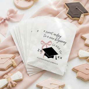 Pink Bow Graduation Party Favor Favour Bags