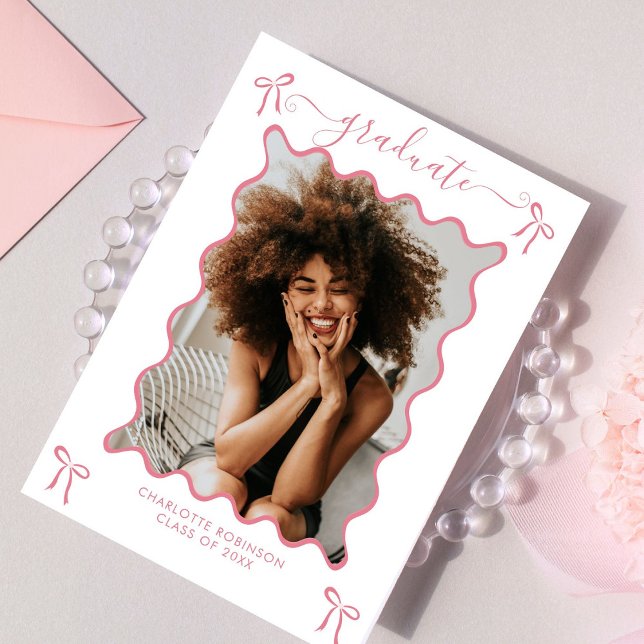 Pink Bow Graduation Party Invitation (Creator Uploaded)
