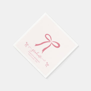 Pink Bow Graduation Party Napkin