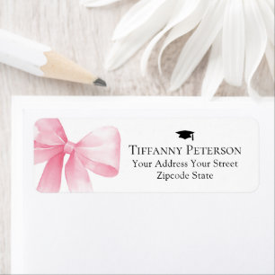 Pink Bow Graduation Return Address