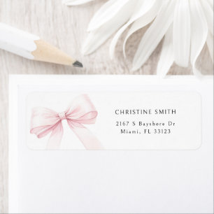 Pink Bow Graduation Watercolor Address Label